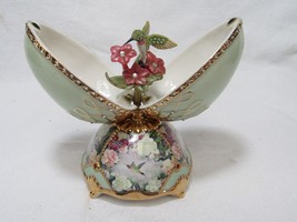 2004 Heirloom Porcelain Music Egg Hummingbird Box Garden Glory Lena Liu C9655 - $44.54