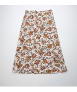 Vintage 60s 70s Womens 36 Barkcloth Bark Cloth Paisley Flower Wrap Skirt... - $1,840.81 MXN