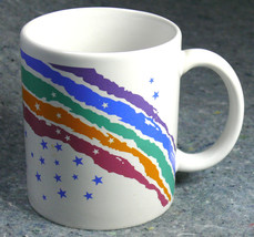 LGBT RAINBOW Coffee Mug PRIDE Stripes Shooting Stars Equality Love PBC M... - $14.83