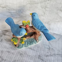 Vintage Bluebird Figurine, Handcrafted in Taiwan, Blue Bird Porcelain Statue image 2
