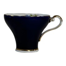 Vintage Royal Cobalt Blue Aynsley Teacup Floral Bouquet Bone China Engla... - $28.04