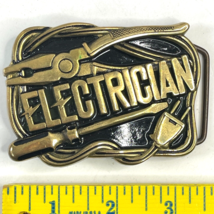 Electrician Vtg Solid Brass Baron Belt Buckle 1980 Contractor Sparky Taiwan - £24.99 GBP