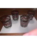 4 Houze SEASON&#39;S GREETINGS Retro Christmas Vintage Rocks Glasses Multipl... - $18.00
