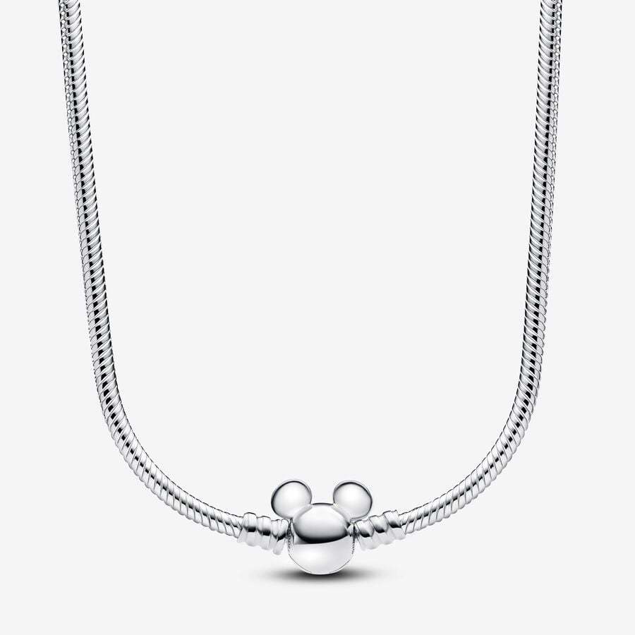 925 Sterling Silver Disney Mickey Mouse Snake Chain Necklace   393529C00-45