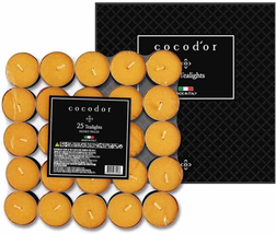 COCODOR Scented Tealight Candles/Honey Peach / 25 Pack / 4-5 Hour Extended Burn  - £11.85 GBP