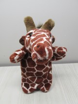 K&amp;M hand puppet plush giraffe head long stuffed nose plastic eyes vinyl ... - $9.89