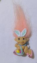 VTG 1980’s Russ Wacky Wabbit Easter Bunny 3” Troll Pin Brooch Peach Hair... - $11.79