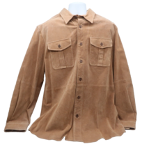 Travelsmith Genuine Suede Leather Jacket Mens Large Tall Tan Lightweight - £36.76 GBP