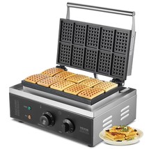 VEVOR 10PCS Commercial Waffle Maker Rectangle Waffle Baker Machine 1550W - $2,882.81 MXN