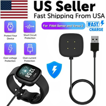 Wireless Charger for Fitbit Sense Versa 3 4 Watch USB Fast Charging Dock... - $9.86
