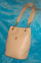 Vintage Paloma Picasso Beige Leather Bucket Shouldere Bag - Part Chain Strap - £21.86 GBP