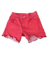 Levi&#39;s Cutoff Button Fly Shorts Red Raw Hem Size 27&quot; measured - $19.80