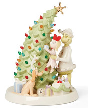 Lenox Grinch Trimming The Tree Lighted Figurine Cindy Lou Who Max Christmas NEW - £157.55 GBP