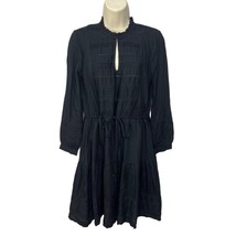 Lucky Brand Womens Mini Dress Black Boho Peasant Size XS Long Sleeve Cro... - $39.55