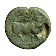 Ancient Greek Coin Neapolis Campania AE19mm Apollo / Man-headed Bull 03921 - £26.83 GBP