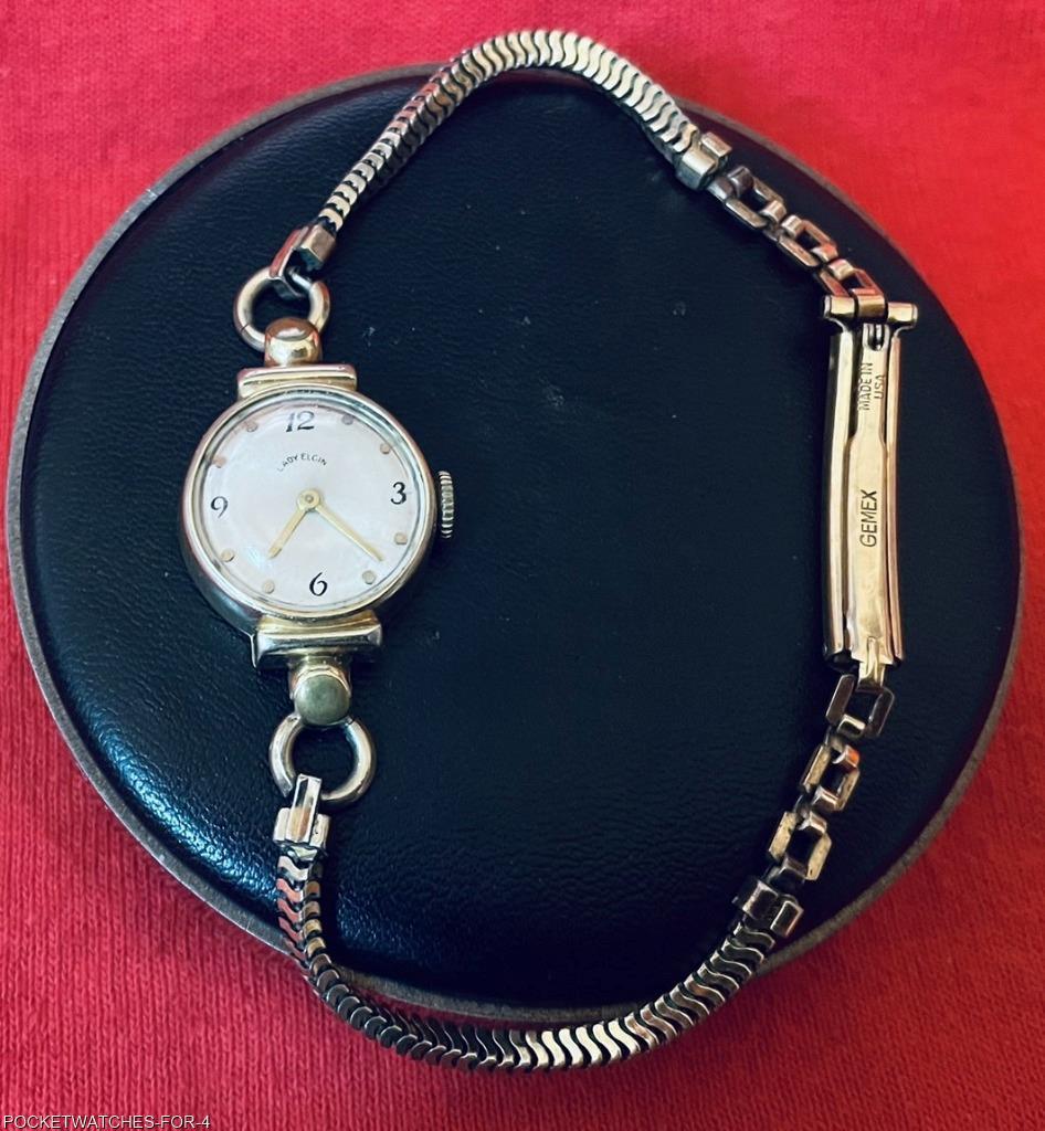 VINTAGE WW2 ERA 1941 LADY ELGIN WRISTWATCH 19 JEWELS 14K GOLD FILLED RUN... - $118.75