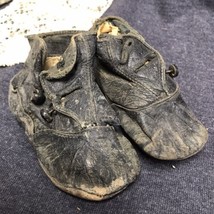 Antique Vintage leather button up child boots high top shoes - $59.40