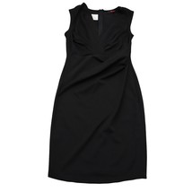 Xtaren Dress Womens M Black Sheath Knee Length Sleeveless VNeck Stretch Zip - £22.94 GBP