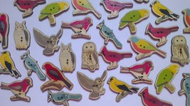 5 pcs Birds Buttons, Wooden Buttons, for Scrapbooking, for Clothing, Sewing.. - £2.89 GBP