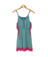 Esley Dress Womens Small Sleeveless Rope Tie Spaghetti Straps Pink Green... - $317.83 MXN