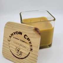 NEW Canyon Creek Candle Company 14oz Cube jar CINNAMON VANILLA Handmade! - $27.94