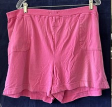 Lady&#39;s Basic Editions Pink Knit Shorts, 95% Cotton, 5% Spandex, XL - £9.24 GBP