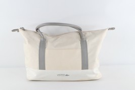 Lacoste Parfums Spell Out Crocodile Logo Leather Handled Tote Bag Nylon ... - $29.65