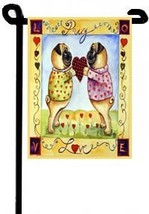 Pug (Love) - 11&quot;x15&quot; 2-Sided Garden Banner - £14.33 GBP