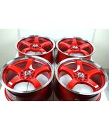 New DDR Fuzion 17x7.5 5x100/114.3 Red Machined Lip 17" Wheels Rims (Set ... - $739.00
