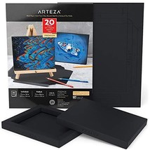 Arteza Black Sketch Paper Foldable Canvas Pad Folded Size 7x8.6 Inches 2... - $29.99