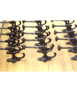 15 Rustic Cast Iron Coat Bath Hooks Ornate Victorian Large Hall Tree Har... - $52.99