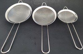 Kitchen Stainless-Steel Mesh Strainers Filtering, Sifting, Blanching Select Size - £2.76 GBP