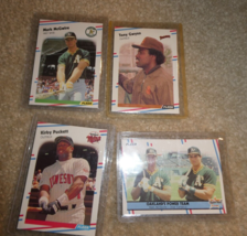 Lot of 4 1988 Fleer Glossy Baseball Star Cards with McGwire Puckett Gwynn - $17.82