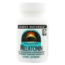 Source Naturals Melatonin 2.5mg, Peppermint, 60 Tablets - $11.05