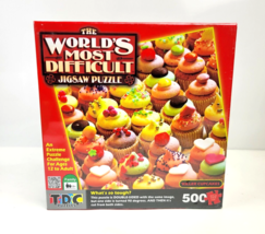 World's Most Difficult Jigsaw Puzzle Killer Cupcakes Double Sided 500 pieces NEW - $26.97