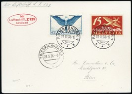 1936 LZ-129 Graf Zeppelin Switzerland - Flight Card To Germany - £119.88 GBP