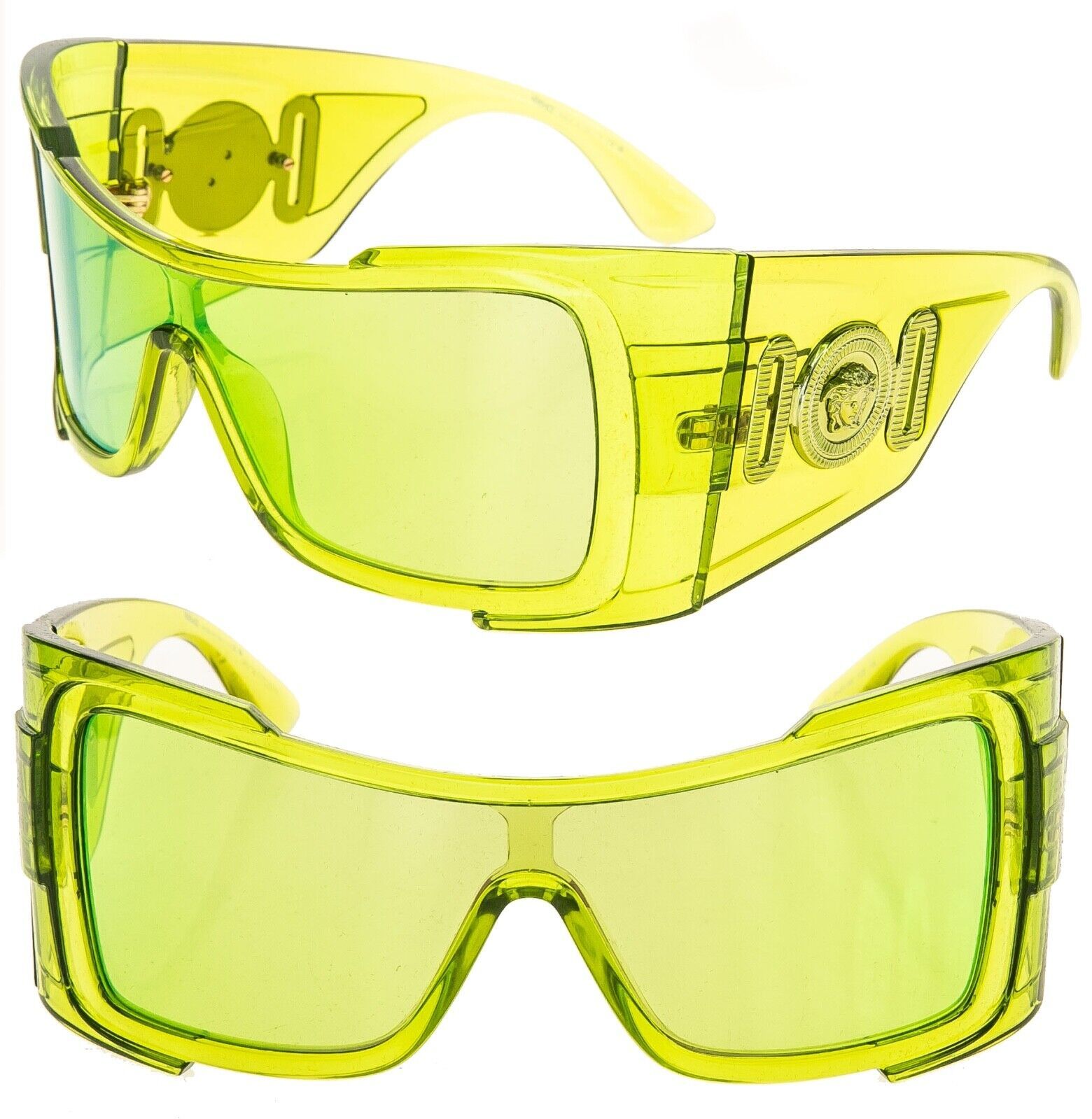 VERSACE Maxi MEDUSA BIGGIE 4451 Lime Green Mirrored VE4451 Unisex Sunglasses