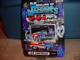 MUSCLE MACHINES 9-11-2001 TRIBUTE &#39;69 CHEVELLE 01-101 FREE USA SHIPPING - $11.29