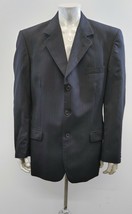 Nob Hill Men&#39;s Wool Blue Striped Single Breast 3 Button Suit Jacket L 44/36 - $9.90