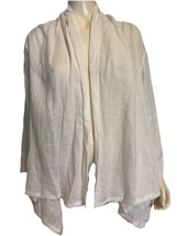 Vivid White Linen Open 3/4 Sleeve Wrap Size 3X, NWT - $1,770.62 MXN