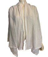 Vivid White Linen Open 3/4 Sleeve Wrap Size 3X, NWT - $1,775.74 MXN