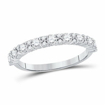 10kt White Gold Womens Round Diamond Single Row Band Ring 3/4 Cttw - £572.57 GBP