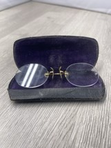 Antique Vintage Pince Nez Spectacle Rimless Eyeglasses  with Vintage Cas... - $373.95 MXN