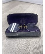 Antique Vintage Pince Nez Spectacle Rimless Eyeglasses  with Vintage Cas... - $374.59 MXN