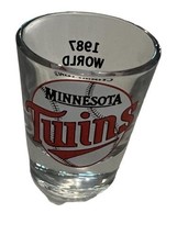 VINTAGE 1987 Minnesota Twins World Series 2 1/2 Inch Clear Shot Glass FREE SHIP - £10.97 GBP