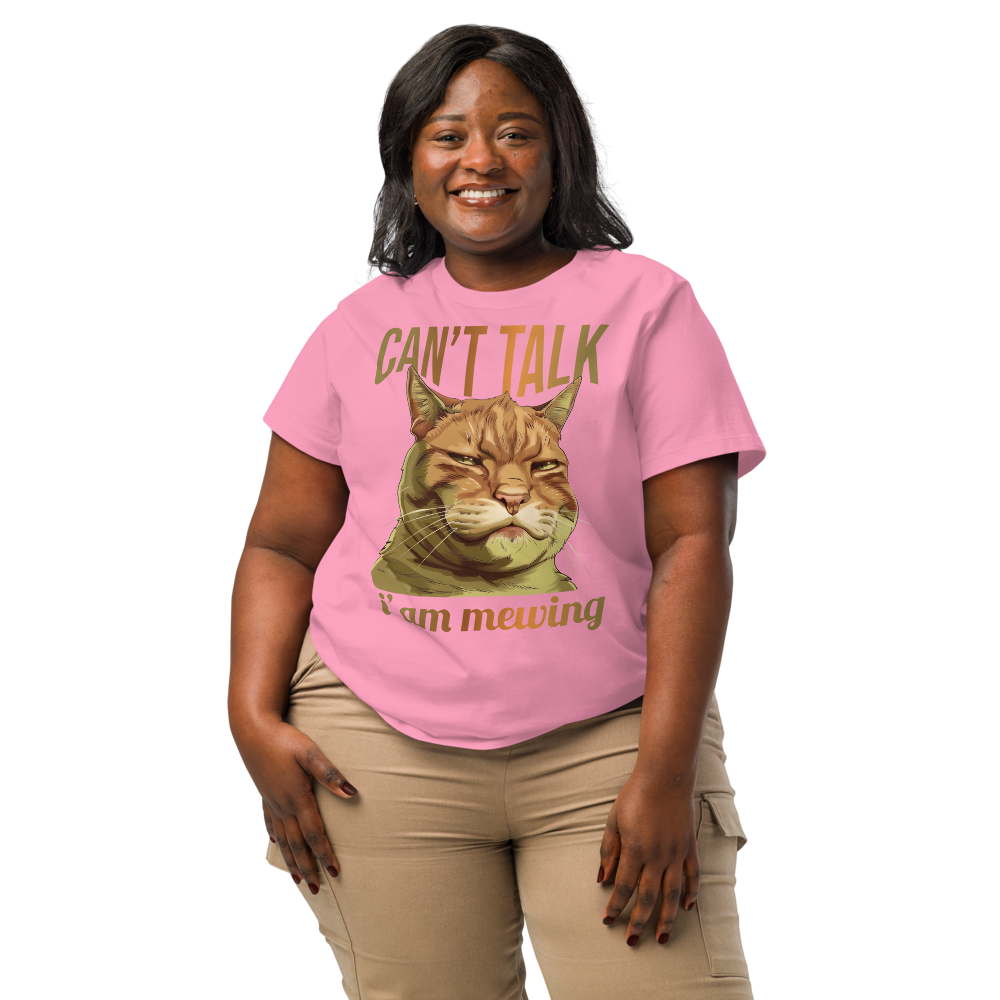 Women’s Organic Ribbed Neck T-Shirt – Mewing Bubble Pink Item image 6