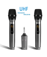 Wireless Microphone with Rechargeable Receiver/ 100 Ft Range, 10 UHF Cha... - £75.91 GBP