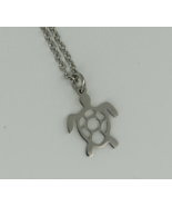 Stainless steel turtle necklace, turtle jewelry, silver turtle necklace,... - £15.81 GBP