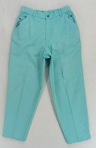 Teal Mom High Rise Size Women&#39;s Canvas Casual Pants Mom High Rise Size 1... - £9.72 GBP