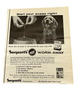Sergeants Worm Away Vintage 1958 Print Ad Dog Roundworm Medicine Cocker ... - £12.54 GBP